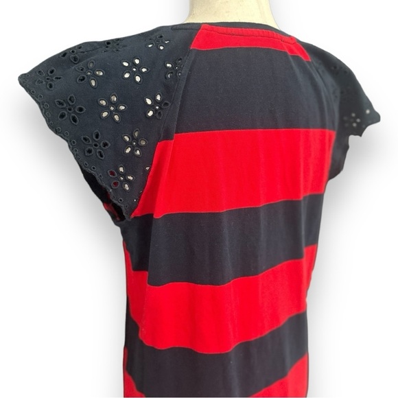 Tommy Hilfiger - Striped Embroidered-Sleeve Dress - Picture 8 of 14